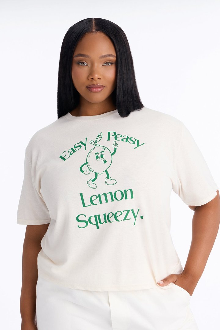 Easy Peasy Lemon Squeezy Oversized Tee - Off White
