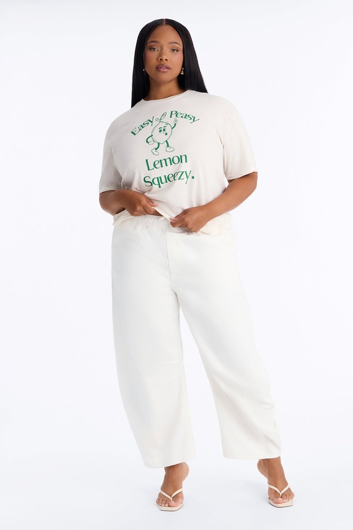 Easy Peasy Lemon Squeezy Oversized Tee - Off White