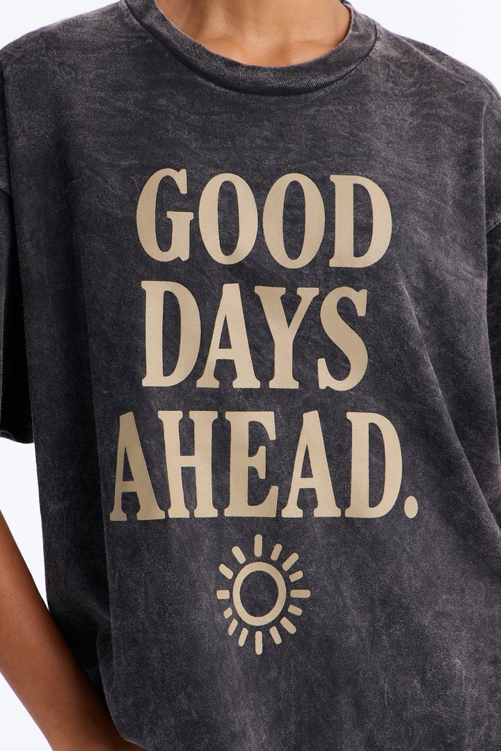 Good Days Ahead Washed T-Shirt - Black Wash