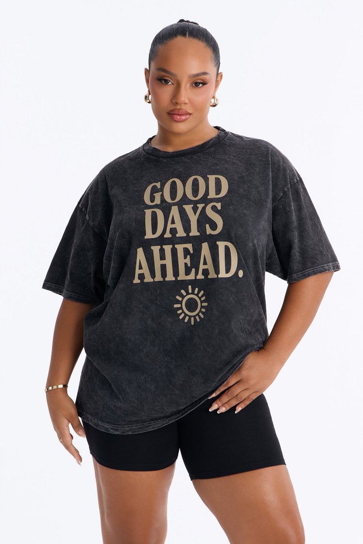 Good Days Ahead Washed T-Shirt - Black Wash