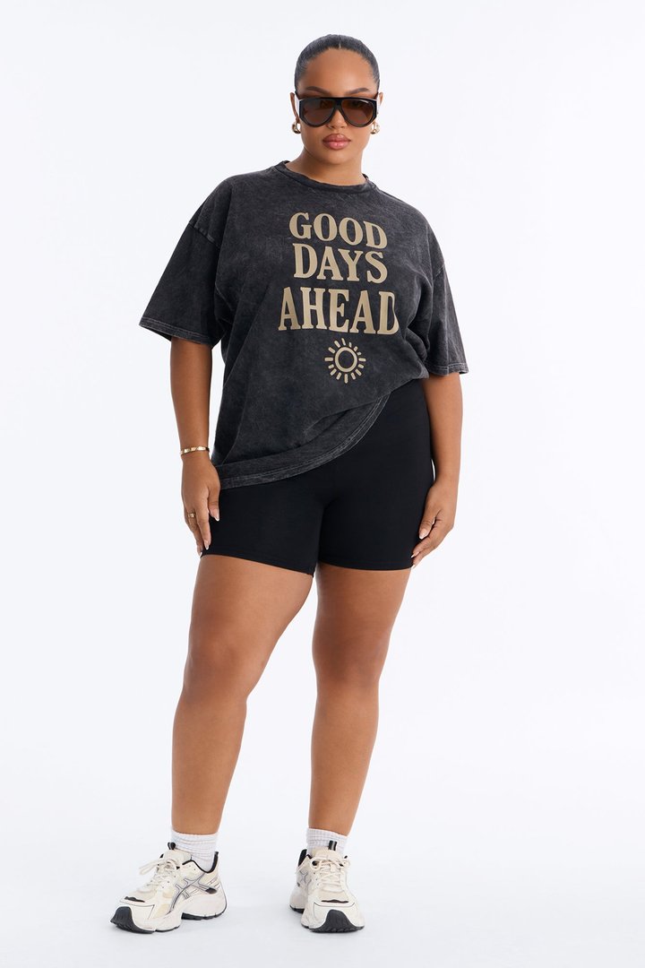 Good Days Ahead Washed T-Shirt - Black Wash