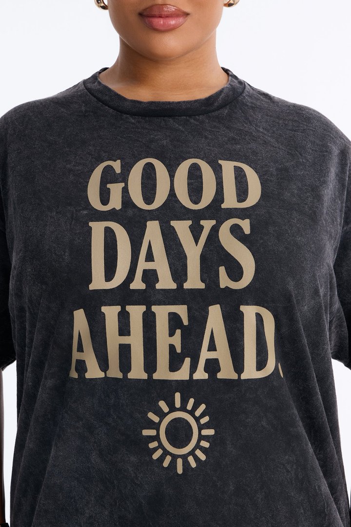 Good Days Ahead Washed T-Shirt - Black Wash