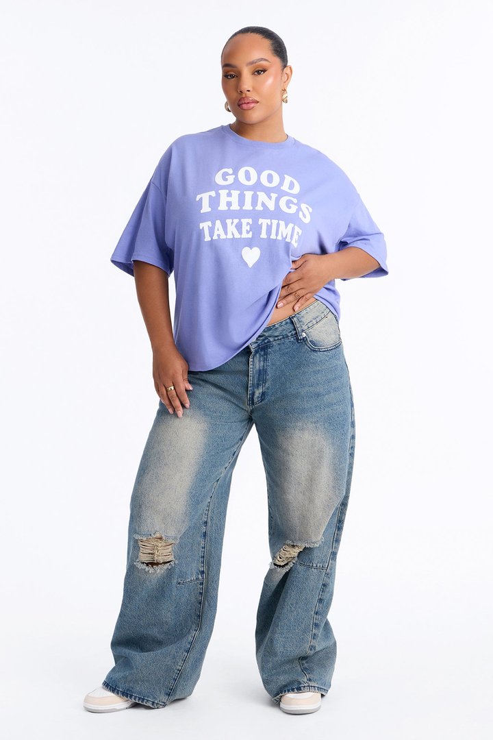 Good Things Take Time Tee - Purple