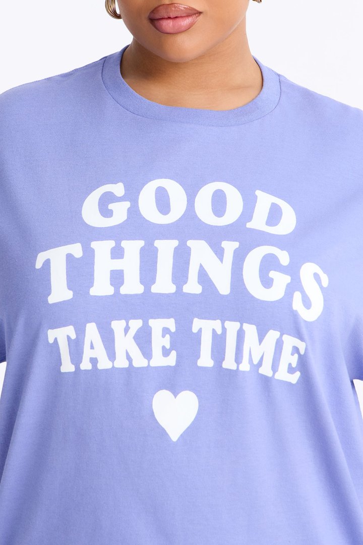 Good Things Take Time Tee - Purple