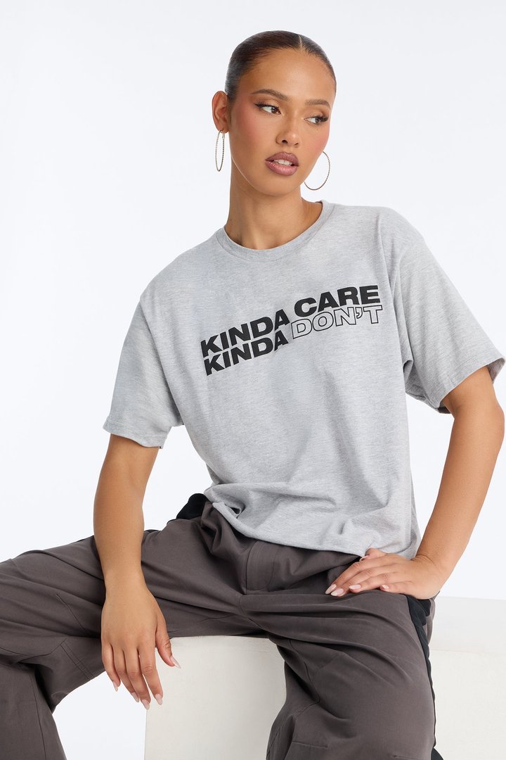 Mixed Signals Oversized Tee - Grey