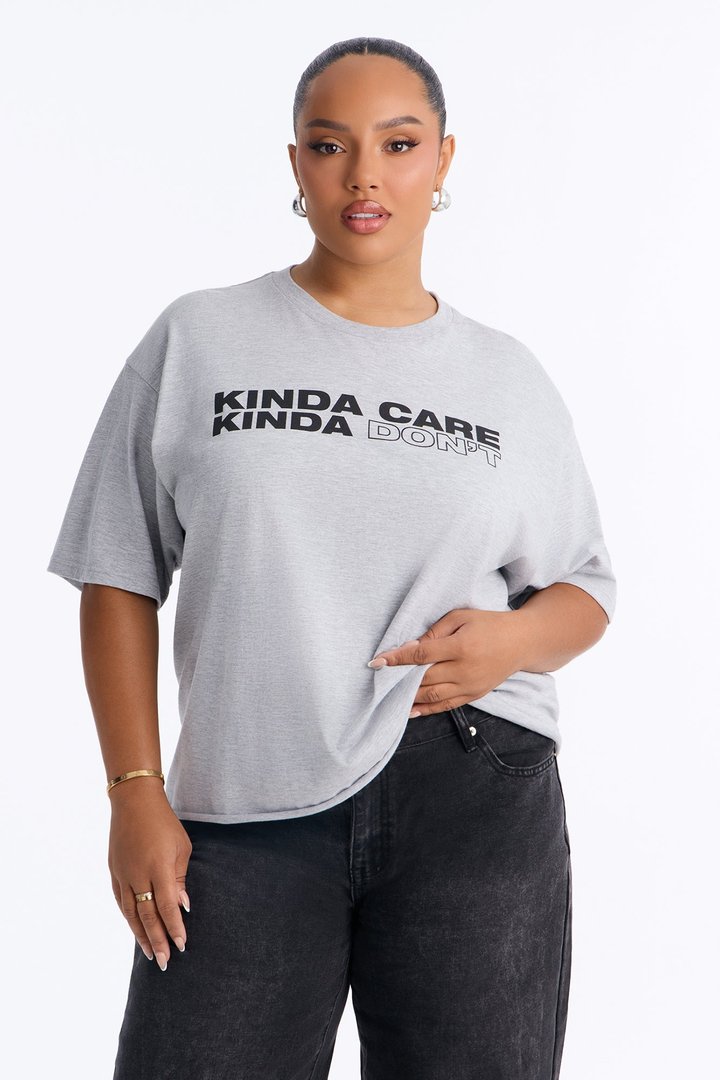 Mixed Signals Oversized Tee - Grey