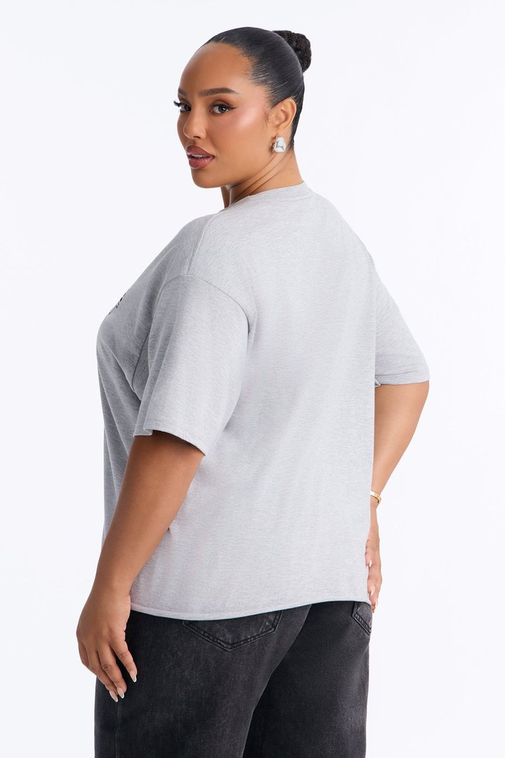 Mixed Signals Oversized Tee - Grey