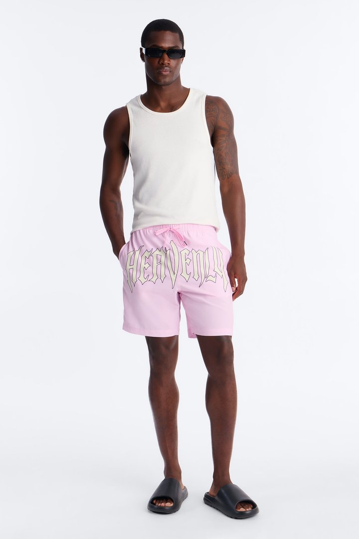 Heavenly Mindset Swim Trunk 7″ - Pink/combo