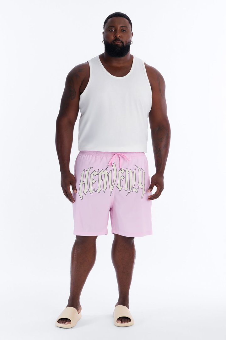 Heavenly Mindset Swim Trunk 7″ - Pink/combo