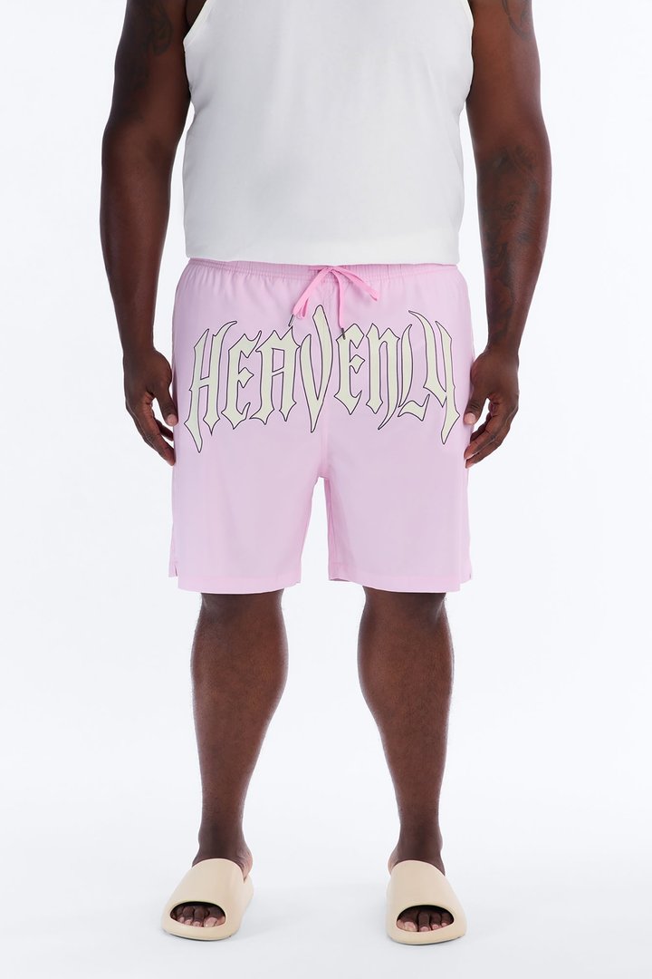 Heavenly Mindset Swim Trunk 7″ - Pink/combo