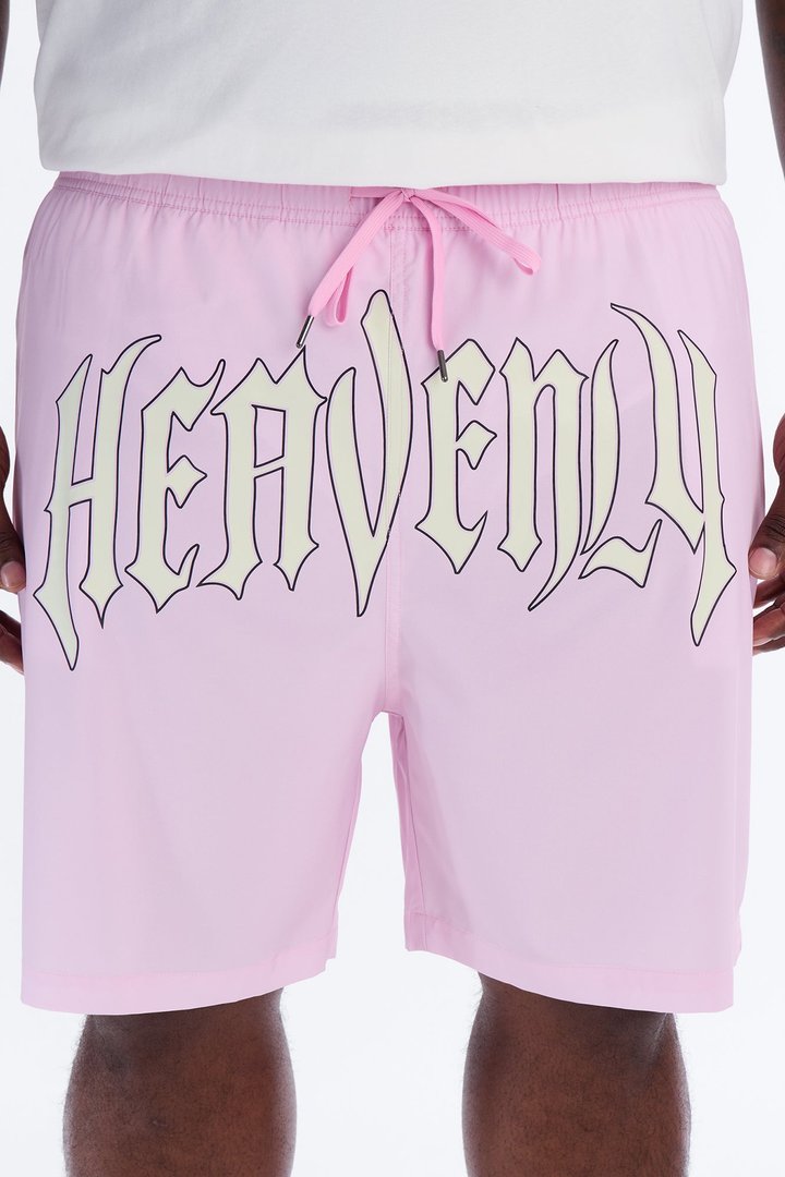 Heavenly Mindset Swim Trunk 7″ - Pink/combo