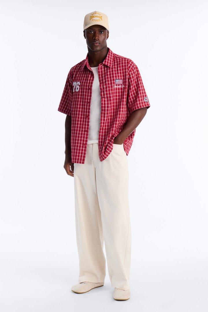 Only In The USA 76' Button Up Shirt - Red