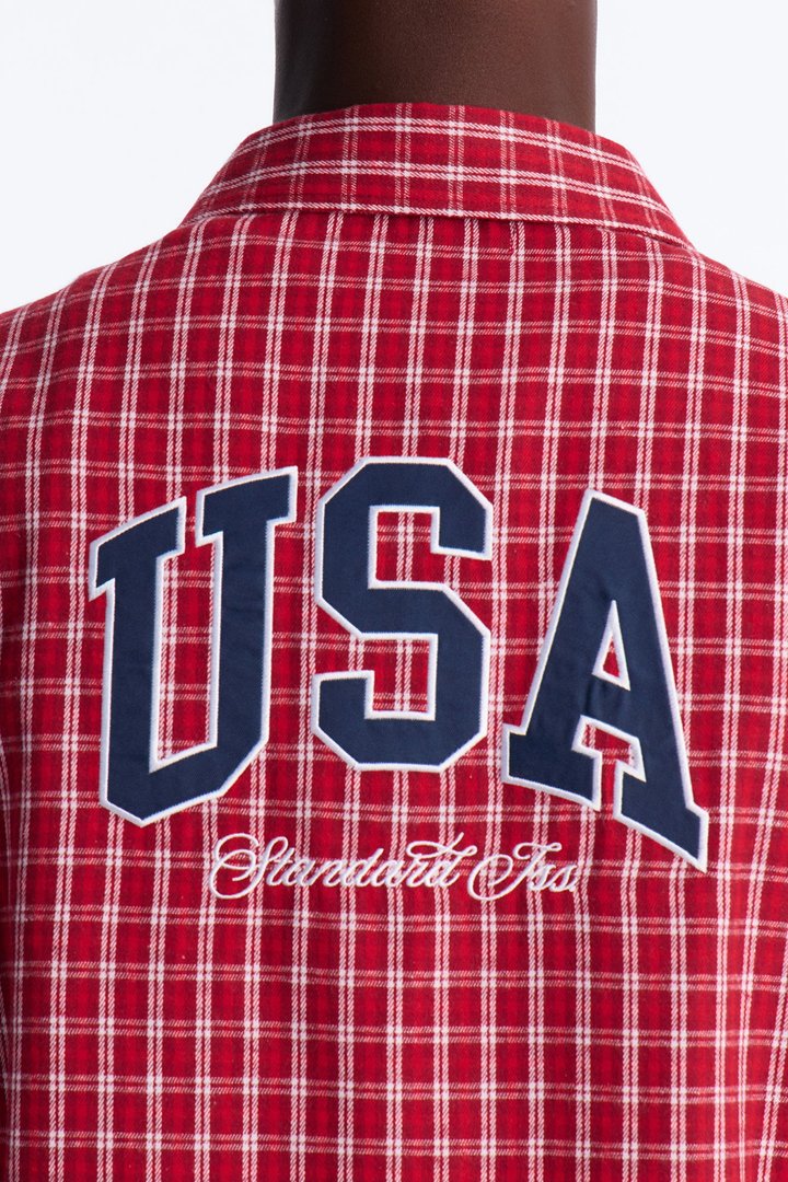 Only In The USA 76' Button Up Shirt - Red