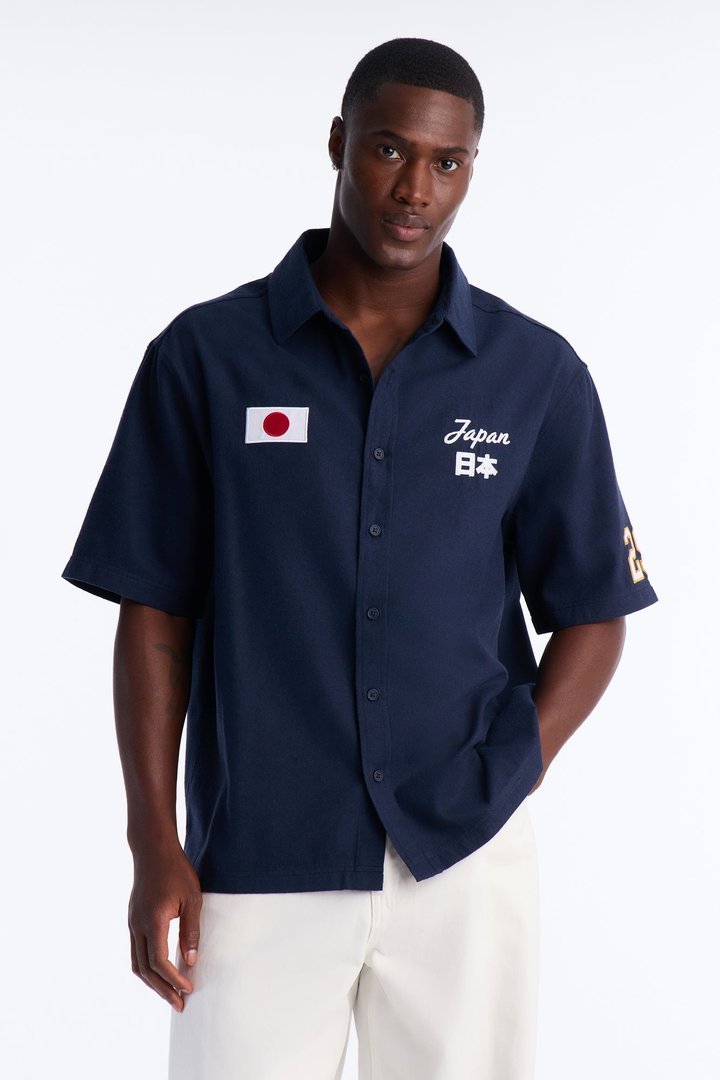 Heritage Japan Button Up Shirt - Navy