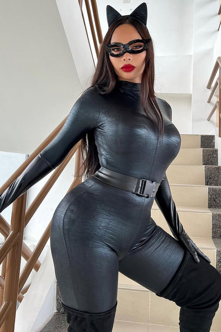 Cat Fight 5 Piece Costume Set - Black