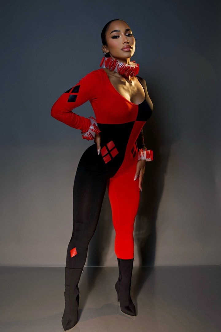 Comic Queen 4 Piece Costume Set - Red/combo