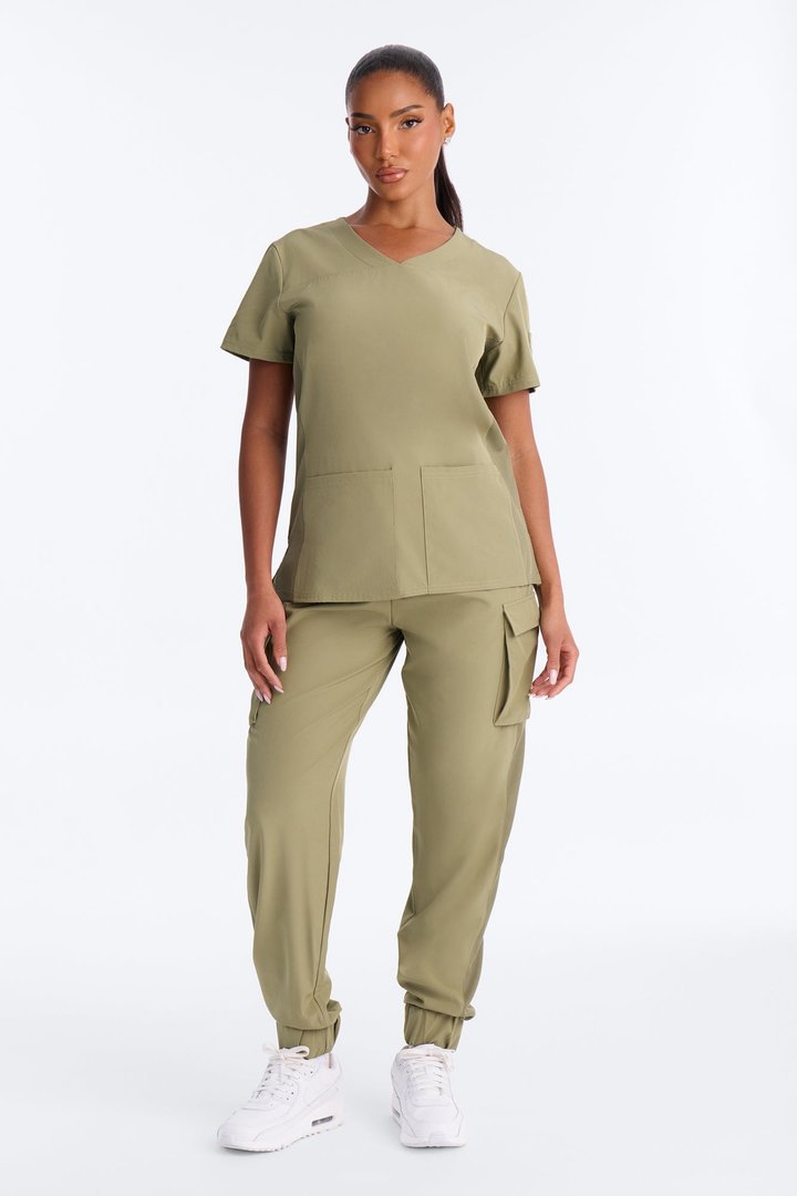 Active Care Uniform Scrub Jogger Set - Olive
