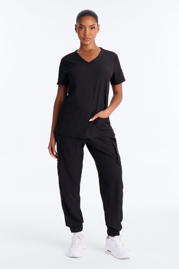 Follow Up Uniform Scrub Jogger Set - Black