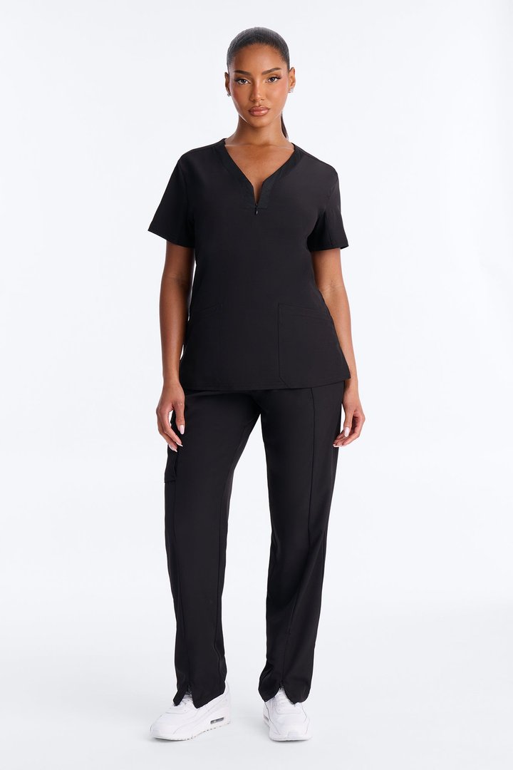 Health Is Wealth Uniform Scrub Pant Set - Black
