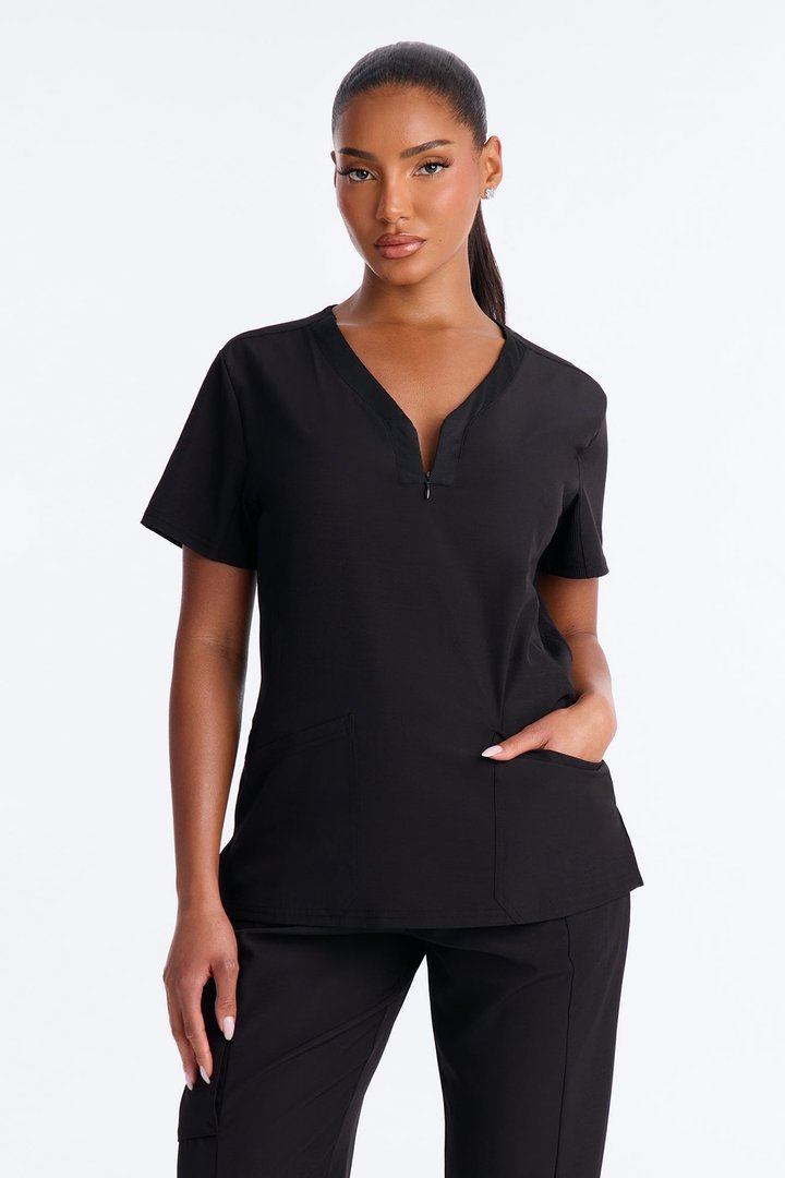 Health Is Wealth Uniform Scrub Pant Set - Black