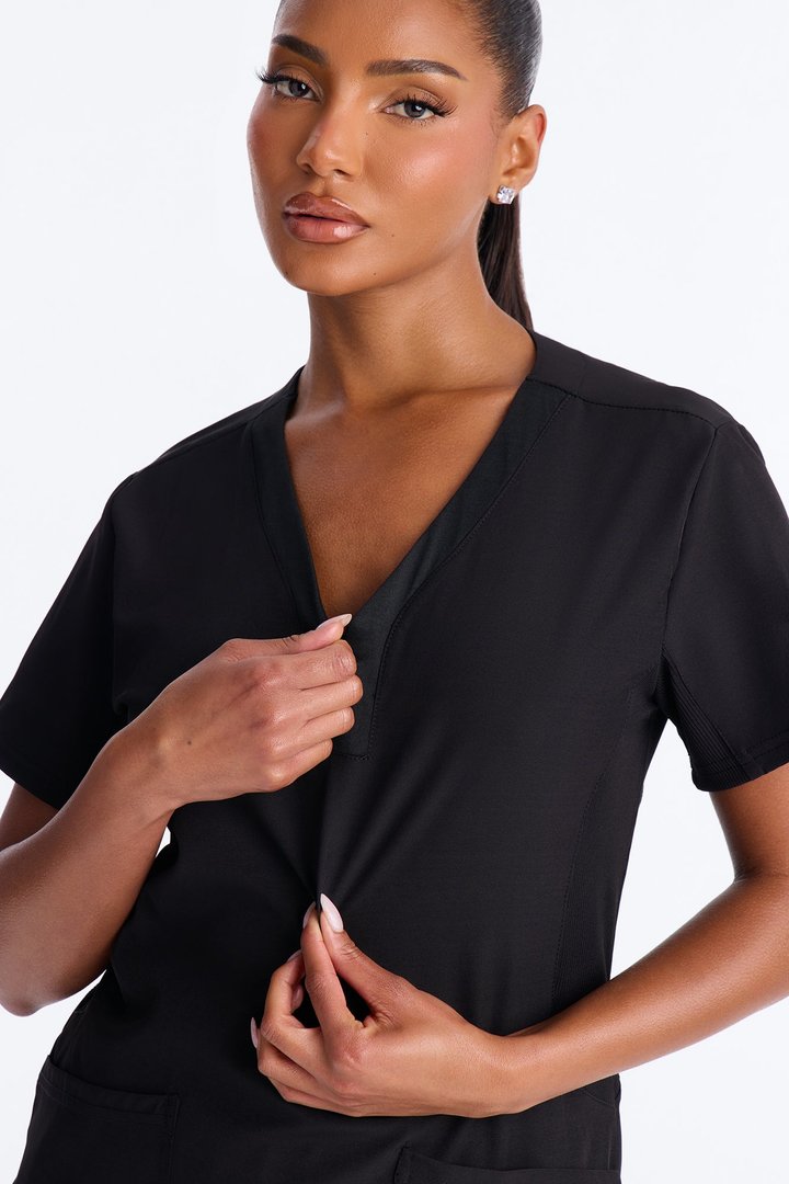 Health Is Wealth Uniform Scrub Pant Set - Black
