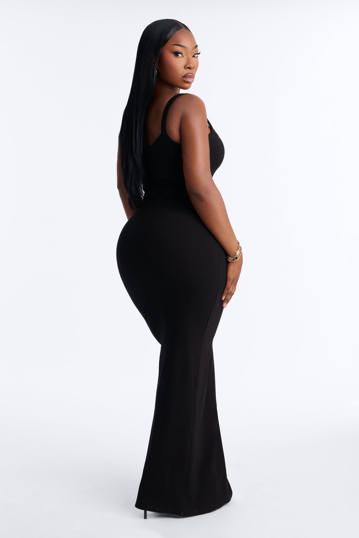 Ericka Snatched Maxi Dress - Black