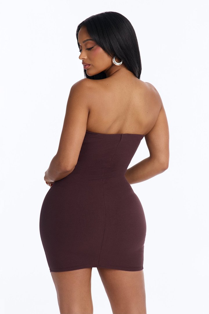 Buenos Aires Snatched Mini Dress - Chocolate