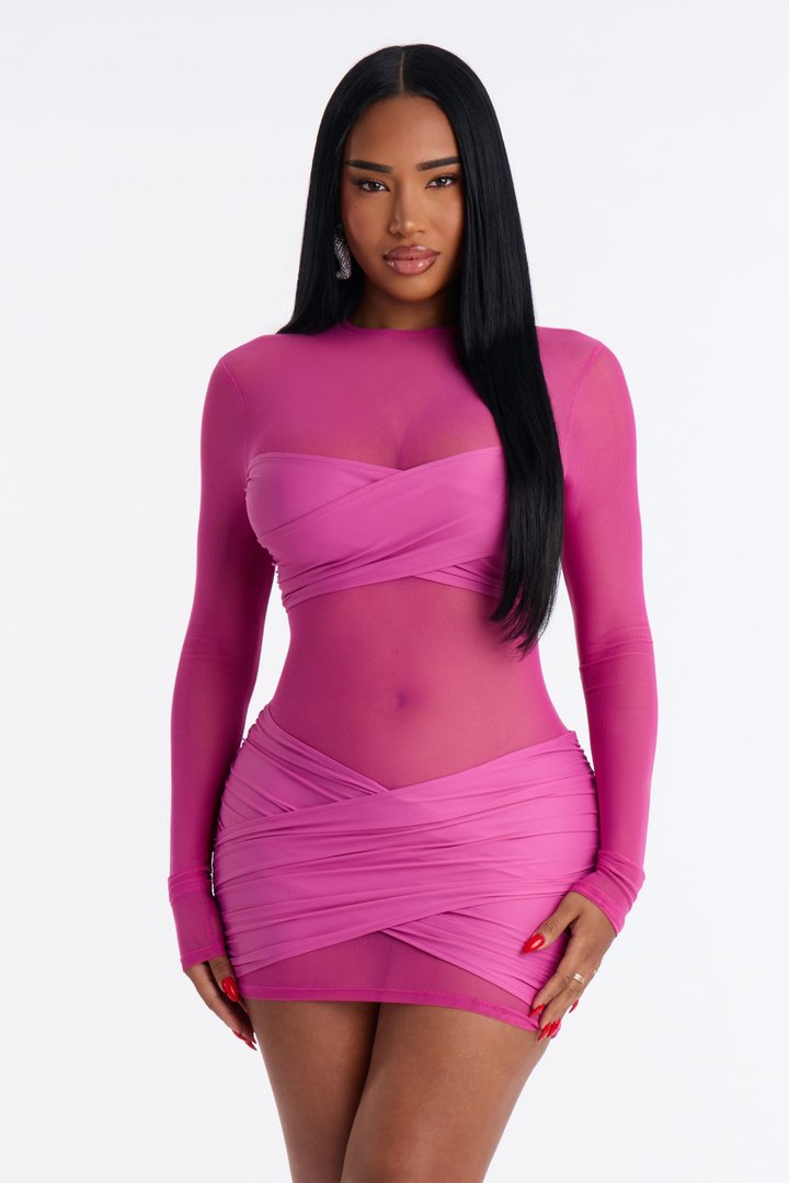 Gracie Form Double Lined Mini Dress - Raspberry