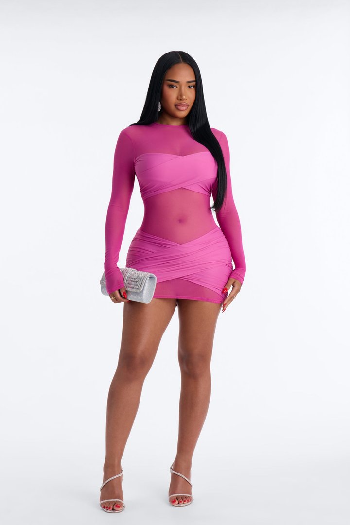 Gracie Form Double Lined Mini Dress - Raspberry