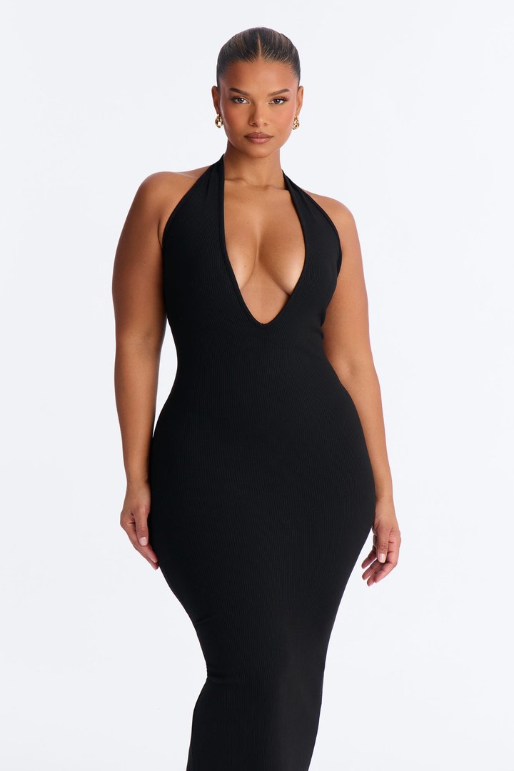 Ana Halter Snatched Maxi Dress - Black