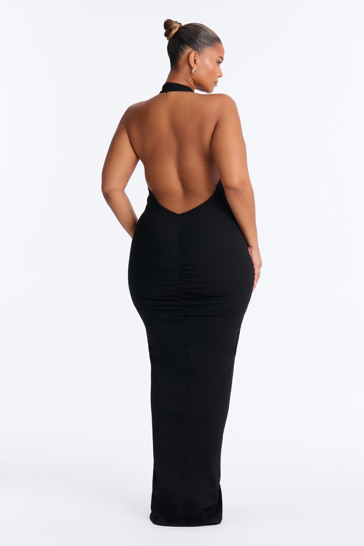 Ana Halter Snatched Maxi Dress - Black