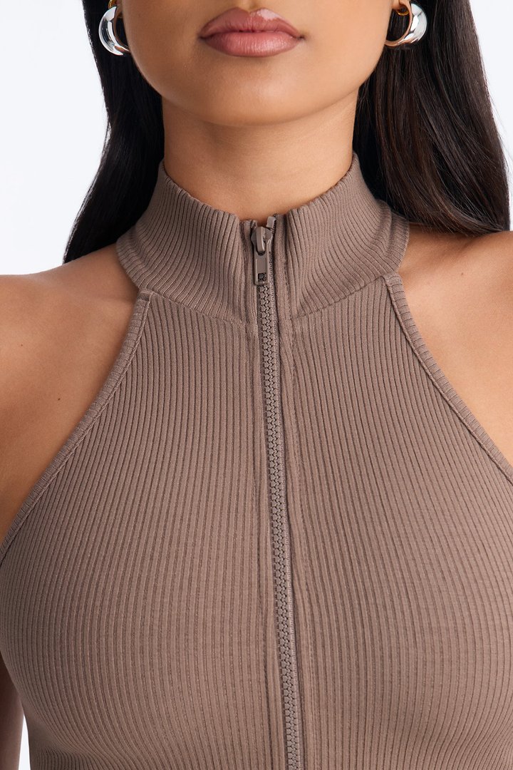 Lexi Snatched Mini Dress - Stone
