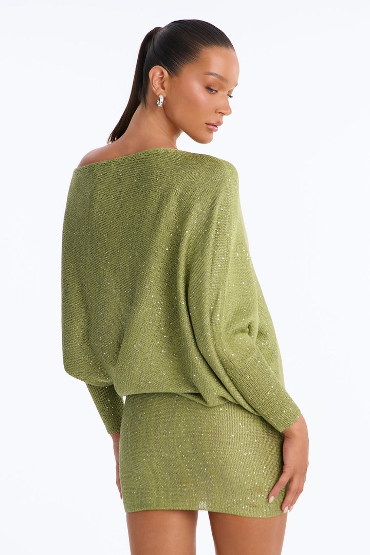 Sophia Sweater Mini Dress - Olive