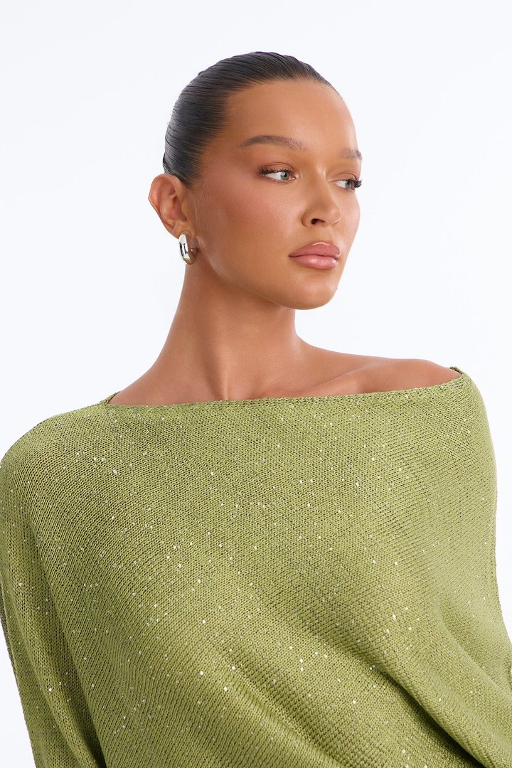 Sophia Sweater Mini Dress - Olive