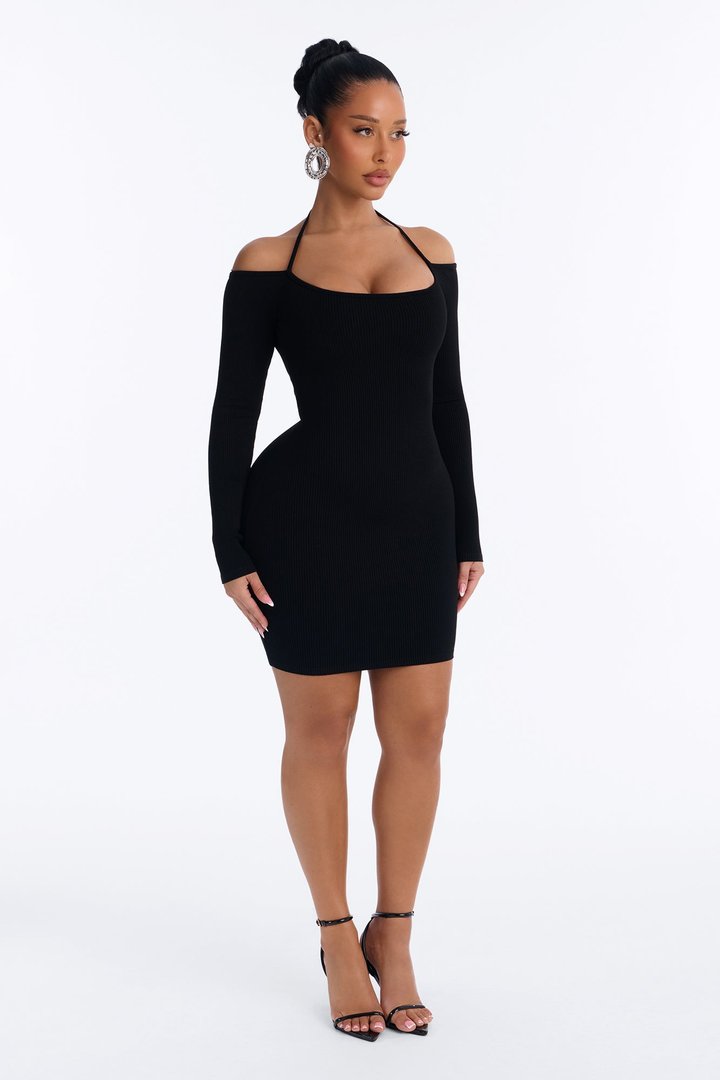 Sariyah Snatched Mini Dress - Black