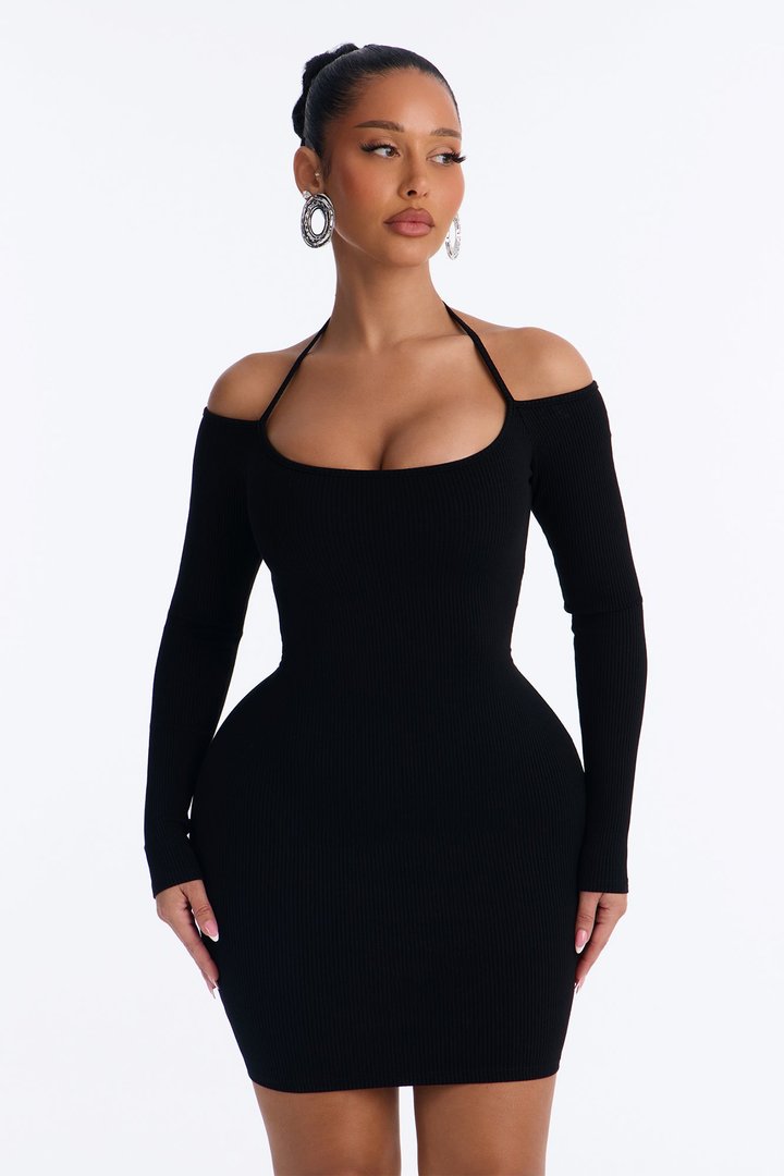 Sariyah Snatched Mini Dress - Black