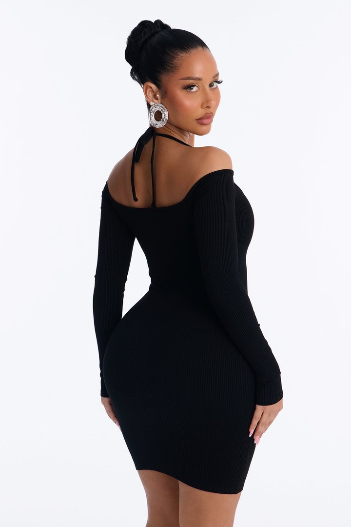 Sariyah Snatched Mini Dress - Black