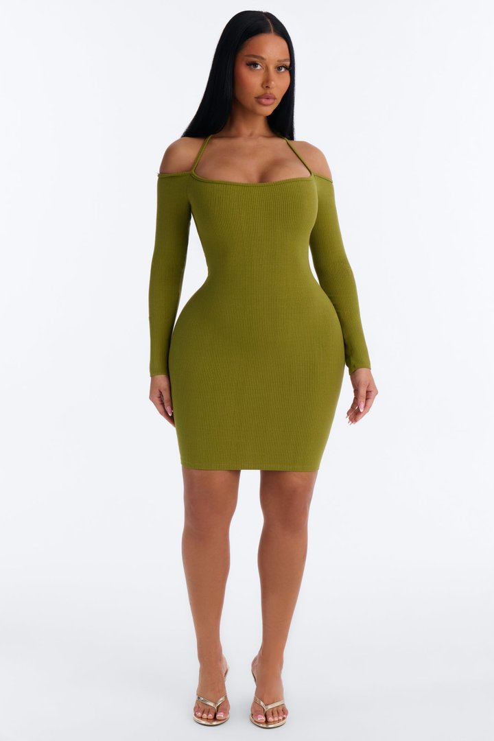 Sariyah Snatched Mini Dress - Chartreuse