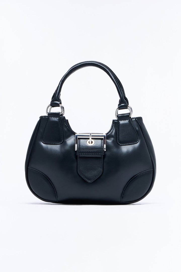 Coffee To Go Faux Leather Crossbody Handbag - Black