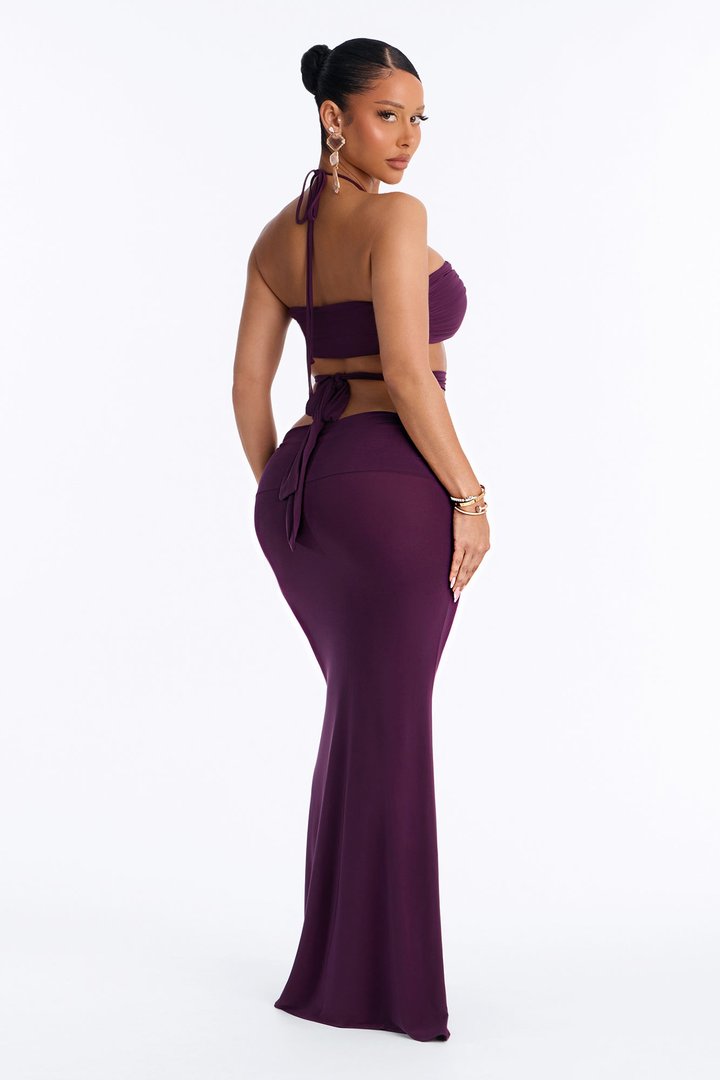 Kelsie Cut Out Maxi Dress - Plum