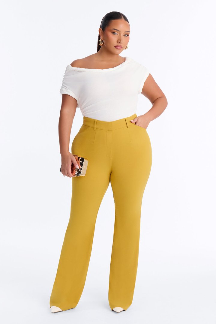 Tall Tasha Dressy High Rise Pants - Mustard