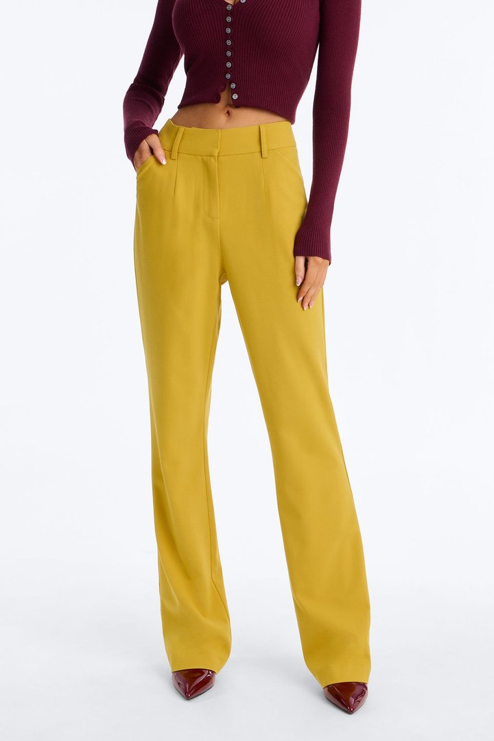 Tasha Dressy High Rise Pants - Mustard