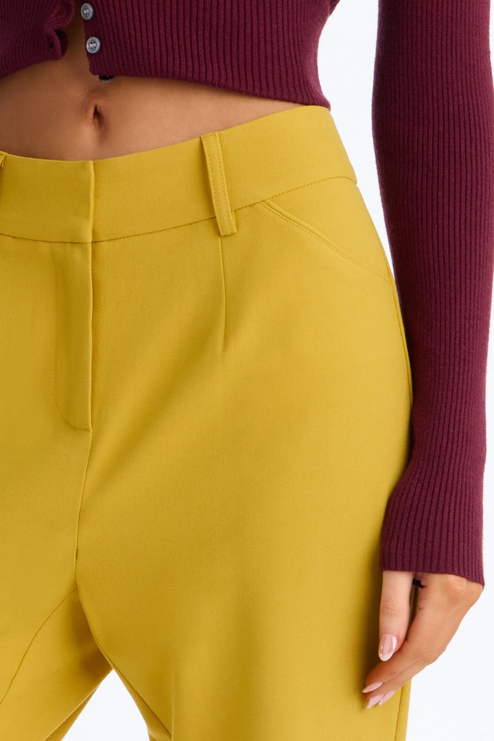 Tasha Dressy High Rise Pants - Mustard