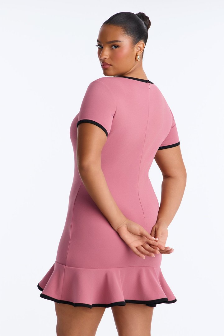 Set The Bar Short Sleeve Mini Dress - Mauve