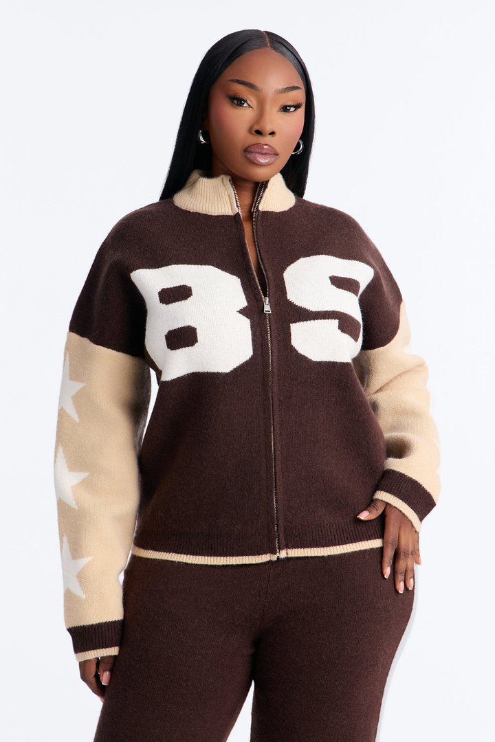89' Star Sweater Pant Set - Chocolate/Combo