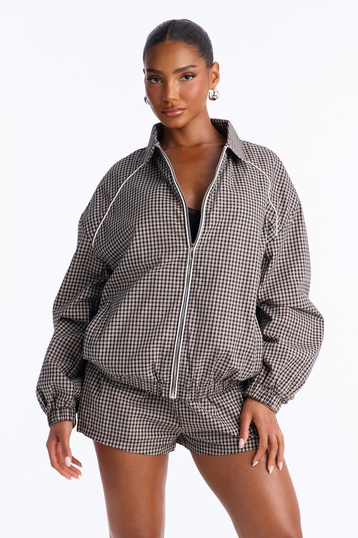 Beacon Street Gingham Short Set - Black/combo