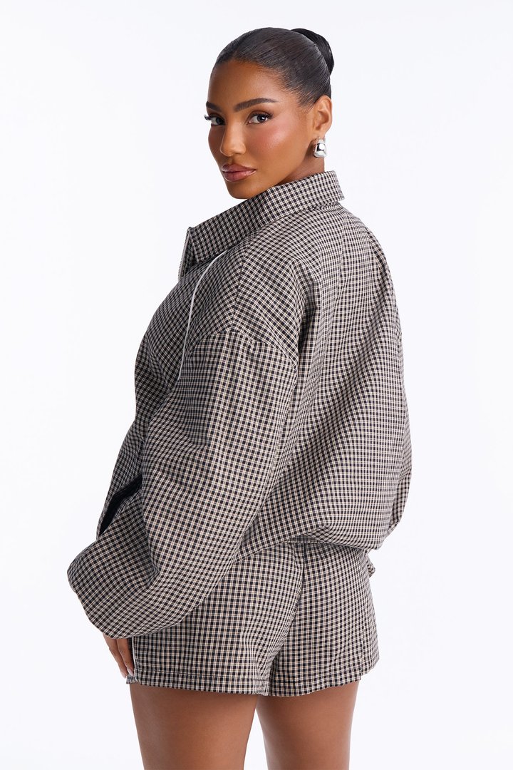 Beacon Street Gingham Short Set - Black/combo