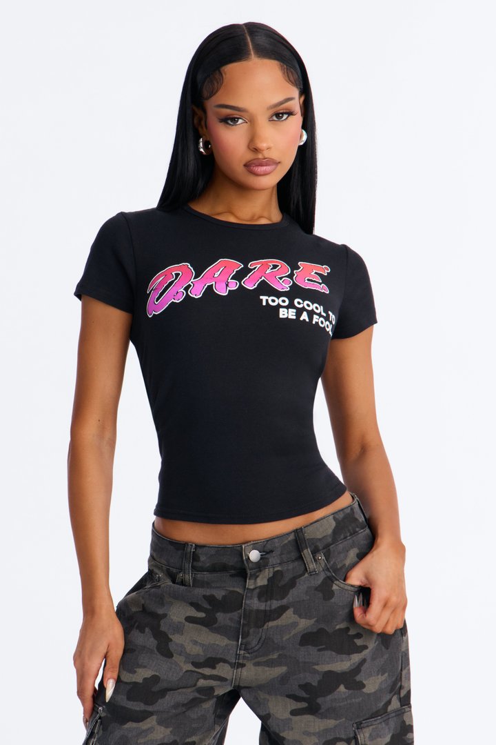 DARE Too Cool Baby Tee - Black