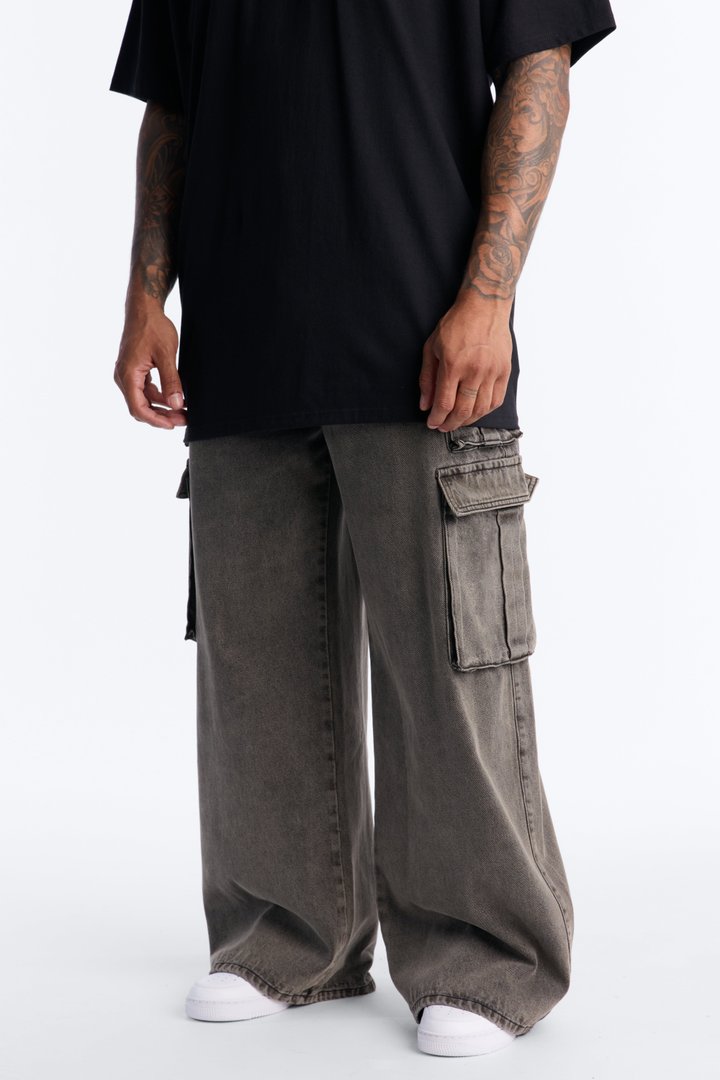 District Utility Cargo Jean - Black Wash