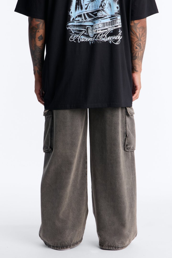 District Utility Cargo Jean - Black Wash